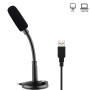 Petyoung Microphone USB à Condensateur Portable Plug & Play pour Ordinateur Pc Ordinateur de Bureau Micro Omnidirectionnel pour 