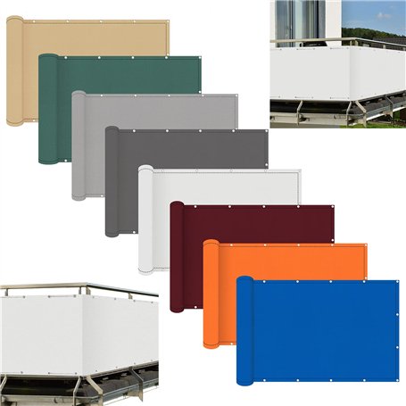 BâChe Brise Vue 50x400cm avec Attaches De CâBle Et Cordons Brise-Vue Et Pare-Soleil pour Balcon Diverses Tailles Au Choix pour J