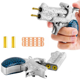 HNSYPX Mini Jouet Anti Stress Pistolets à Balles Souples Double Canon à Tir Continu