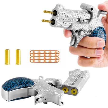 HNSYPX Mini Jouet Anti Stress Pistolets à Balles Souples Double Canon à Tir Continu