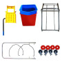 CSTAL Chariot De Nettoyage Domestique D'hôtel, Chariot À Eau À Pression Latérale À Double Baril De 50L, avec Filtre À Eau Et Sép