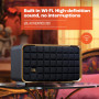 JBL Authentics 200 Enceinte Smart Home avec Wi-FI, Bluetooth et Assistants vocaux, Design rétro, Noire, Prise Britannique (Type 
