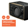JBL Authentics 200 Enceinte Smart Home avec Wi-FI, Bluetooth et Assistants vocaux, Design rétro, Noire, Prise Britannique (Type 