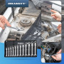HASKYY clés à cliquet articulées I Clé à cliquet à bout libre 8 à 19 mm I kit d’outillage 12 pièces
