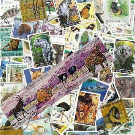 Animaux Sauvages - Collection de timbres différents Oblitérés (100)