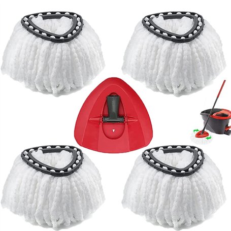 Lot de 4 Têtes de rechange pour Vileda serpillère rotative