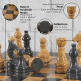 Jeu d'échecs Complet Radical 16 Pouces Fait à la Main en marbre Noir et doré Original fabriqué à la Main