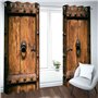 WUBMQ Rideaux Et Draperies Intérieurs 3D Porte en Bois Vintage Motif Rideau Occultant Thermiques pour Chambre Salon Moderne Lot 