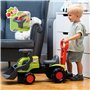FALK - Porteur Tracteur Claas - Barre d'aide à la Marche - Dès 12 Mois - Pelle Frontale - 90% de Plastique recyclé - Fabriqué en