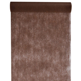Chemin de Table Tissu Non Tissé Uni Chocolat - Rouleau de 10 m - Largeur: 30 cm