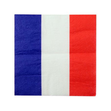 20 Serviettes en Papier France 33 x 33 cm - Multicolore - Taille Unique