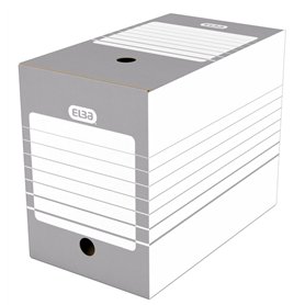 Elba Lot de 20 Boîtes Archives Automatiques en Carton Dos 20 cm Gris 400064977