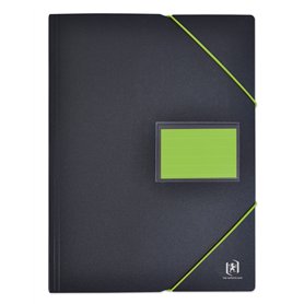 OXFORD Protège-Documents Students A4 200 vues / 100 Pochettes Couverture Polypro Bicolore Noir/Vert