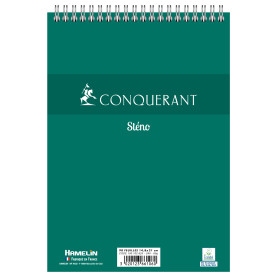 Oxford Conquerant Bloc‐Notes Sténo A5 Uni 180 Pages Reliure Intégrale Couverture Carte Verte