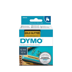 DYMO D1 Ruban d'écriture Noir/doré 12 mm x 3 m