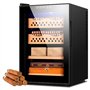 WHRAOY 50L Cave À Cigares(Peut Stocker 200 À 300 Cigares) - avec Refroidissement - Étagères en Bois De Cèdre