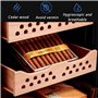 WHRAOY 50L Cave À Cigares(Peut Stocker 200 À 300 Cigares) - avec Refroidissement - Étagères en Bois De Cèdre, Température Consta