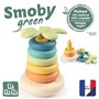 Smoby Green - Pyramide Culbuto - 5 Anneaux à Empiler - Plastique d'origine Végétale - A Partir de 12 Mois - Fabrication Français