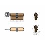 Vachette Cylindre de Serrure Mécanique FIRST pour Porte - Double Entrée 30x50mm - Mécanisme 5 Goupilles Sécurisé - 3 Clés - Inst