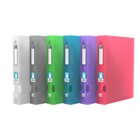 OXFORD 1 Classeur Hawaï A4XL Dos 40mm 4 Anneaux Ronds Couverture Polypro Couleur Aléatoire