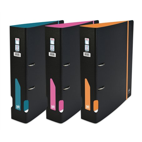 OXFORD Classeur à Levier For Students A4XL Dos 70mm 2 Anneaux Couverture Polypro Expansé Coloris Bicolores Assortis