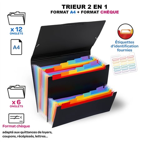 OXFORD Trieur Standard Color Life A4 8 Positions Couverture Carte Coloris Assortis Pastel