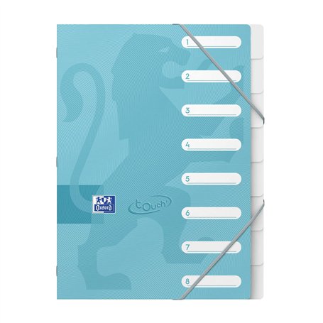 OXFORD Trieur Standard Color Life A4 8 Positions Couverture Carte Coloris Assortis Pastel