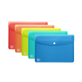 Oxford Lot de 5 pochettes en plastique transparent A6 5 couleurs