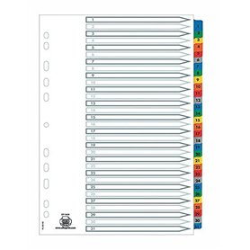 Elba Intercalaire A4 numérique 31 Positions Assorti