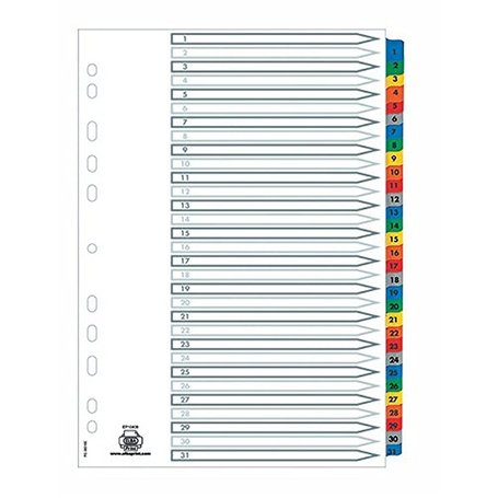 Elba Intercalaire A4 numérique 31 Positions Assorti