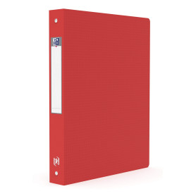 OXFORD Classeur Memphis A4 Dos 40mm 4 Anneaux Ronds Couverture Polypro Rouge