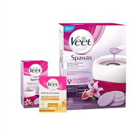 Veet Spawax Chauffe Cire Electrique - Epilation Cire Chaude sans Bande - 1 Appareil et 3 boîtes de 6 recharges Figue Sucrée (Cha
