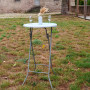 Table mange debout pliable diamètre 60cm hauteur 110cm - Table haute pliante de bar - Plateau résine Structure Acier laquée