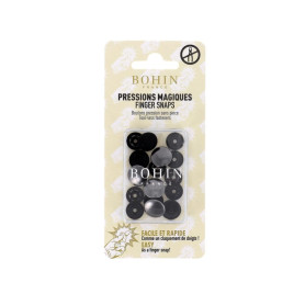 Bohin Boutons Pressions métal sans Pince 14mm Gris foncé