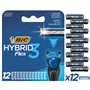 BIC Hybrid 3 Flex Recharges de Lames de Rasoir pour Homme - 3 Lames Mobiles Nanotech en Titane avec bande lubrifiante - Boîte de