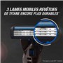 BIC Hybrid 3 Flex Recharges de Lames de Rasoir pour Homme - 3 Lames Mobiles Nanotech en Titane avec bande lubrifiante - Boîte de