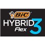 BIC Hybrid 3 Flex Recharges de Lames de Rasoir pour Homme - 3 Lames Mobiles Nanotech en Titane avec bande lubrifiante - Boîte de