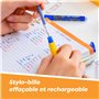 BIC Illusion Stylos-Bille Effaçables et Rechargeables à Pointe Moyenne (0,7 mm) - Noir, Boîte de 12