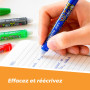 BIC Illusion Stylos-Bille Effaçables et Rechargeables à Pointe Moyenne (0,7 mm) - Noir, Boîte de 12