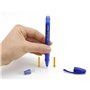 BIC Illusion Recharges Stylo Effaçable avec Encre Thermosensible et Gomme - Bleu, Boîte de 12