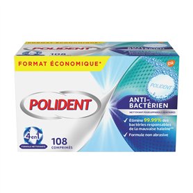 POLIDENT - Nettoyant Pour Prothèses Dentaires Partielles ou Complètes - Antibactérien - Formule Non Abrasive - Haleine Propre et