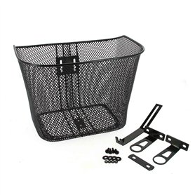 Hapo-G - Panier Avant Vélo Acier 20L Noir ? Fixation Fixe - Dimensions 32 x 25 x 25 cm - Panier pour Potence de diamètre 25