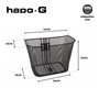 Hapo-G - Panier Avant Vélo Acier 20L Noir ? Fixation Fixe - Dimensions 32 x 25 x 25 cm - Panier pour Potence de diamètre 25,4 mm