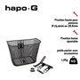Hapo-G - Panier Avant Vélo Acier 20L Noir ? Fixation Fixe - Dimensions 32 x 25 x 25 cm - Panier pour Potence de diamètre 25,4 mm
