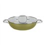 Sitram 715708 Sauteuse Aluminium Recyclé Ø 26 cm H 7 cm Vert Metallisé Revêtement intérieur sans PFOA - Poignées en Inox Riveté,