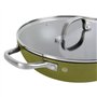 Sitram 715708 Sauteuse Aluminium Recyclé Ø 26 cm H 7 cm Vert Metallisé Revêtement intérieur sans PFOA - Poignées en Inox Riveté,