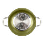 Sitram 715708 Sauteuse Aluminium Recyclé Ø 26 cm H 7 cm Vert Metallisé Revêtement intérieur sans PFOA - Poignées en Inox Riveté,