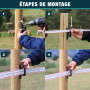 TRESSELEC - Isolateur clôture électrique universel - 50pcs - Compatible avec Cordes, Cordons jusqu'à 6mm et Rubans jusqu'à 40mm 