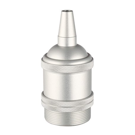 Douille Acier E27 Filetée avec Bague Argent