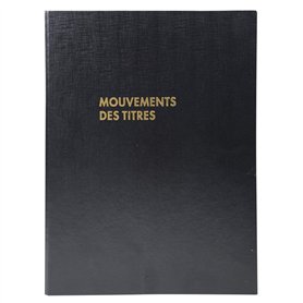 Exacompta - Réf. 591E - 1 classeur juridique noir MOUVEMENTS DE TITRES - livré avec recharge 50 feuilles imprimées "Mouvements d